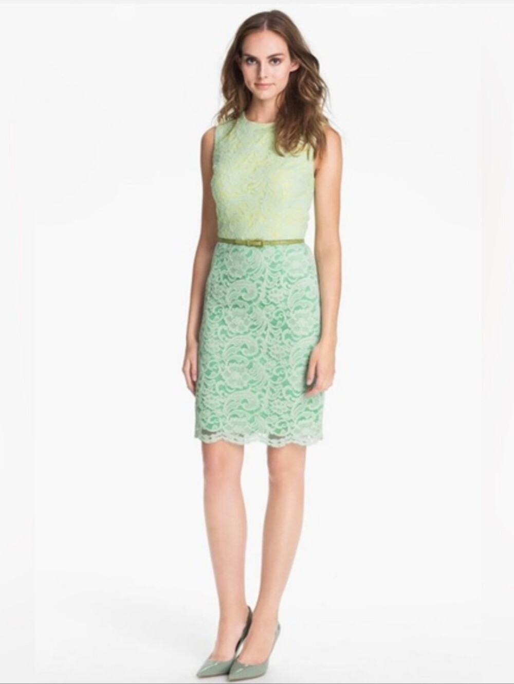 Maggy London Sleeveless Lace Pencil Skirt Dress